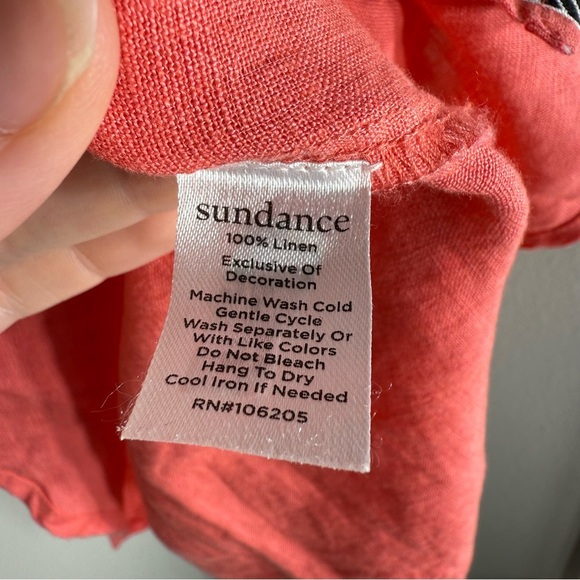 Sundance Classic Tales shirt Half Pink/Coral Linen Shirt Size XS - Picture 7 of 7